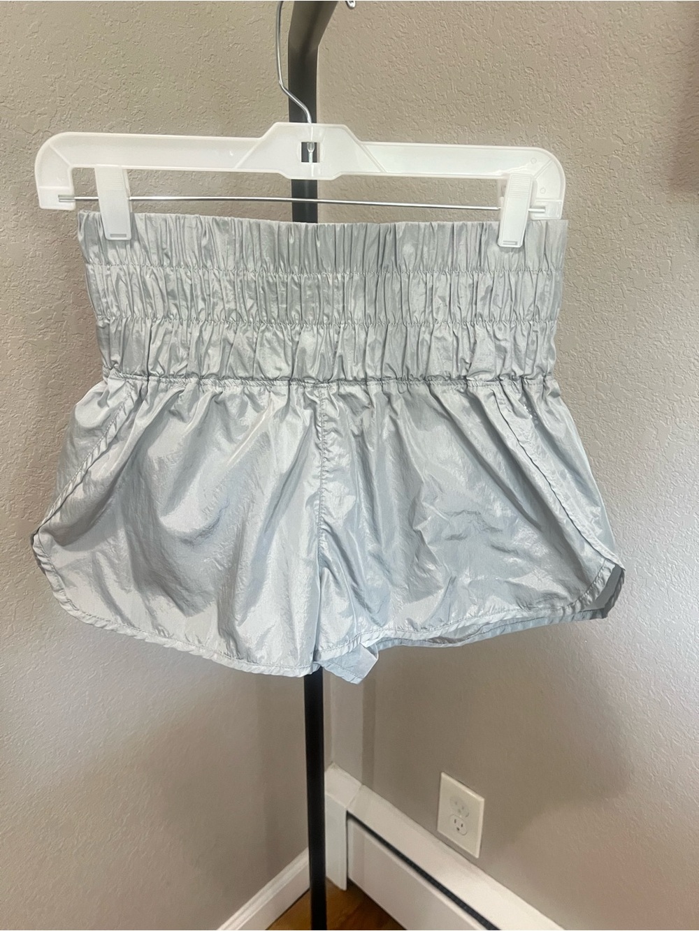 FP Movement by Free People Silver High-Waist Athletic Shorts
